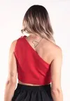 Cropped Dwz Tricot um Ombro