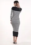 Vestido Dwz Tricot Modal Listrado