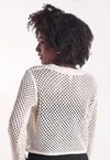 Cropped Dwz Tricot com Lurex Manga Longa