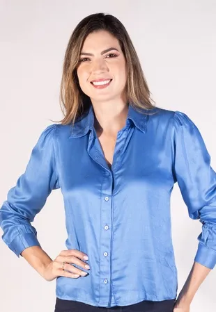 Camisa Dwz Cetim Manga Longa