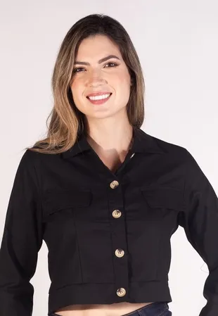 Camisa Dwz Cropped Com Bolso De Linho