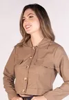 Camisa Dwz Cropped Com Bolso De Linho