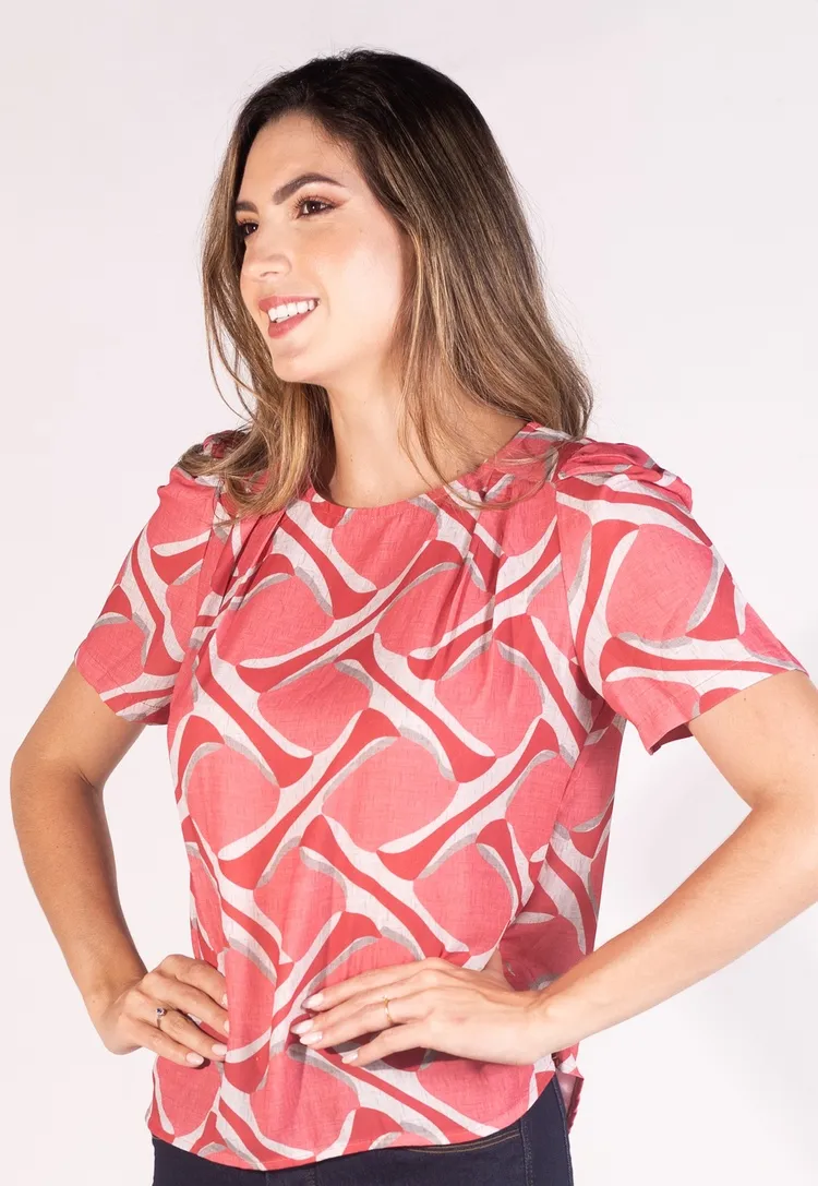 Blusa Dwz Estampada Manga Princesa