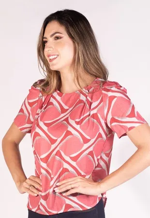 Blusa Dwz Estampada Manga Princesa
