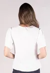Blusa Dwz Manga Curta Bufante com Pregas na Gola