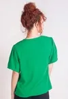 Blusa Dwz Manga Curta Bufante com Pregas na Gola