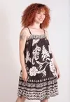 Vestido Dwz Curto com Alcas Estampada