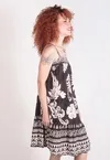 Vestido Dwz Curto com Alcas Estampada
