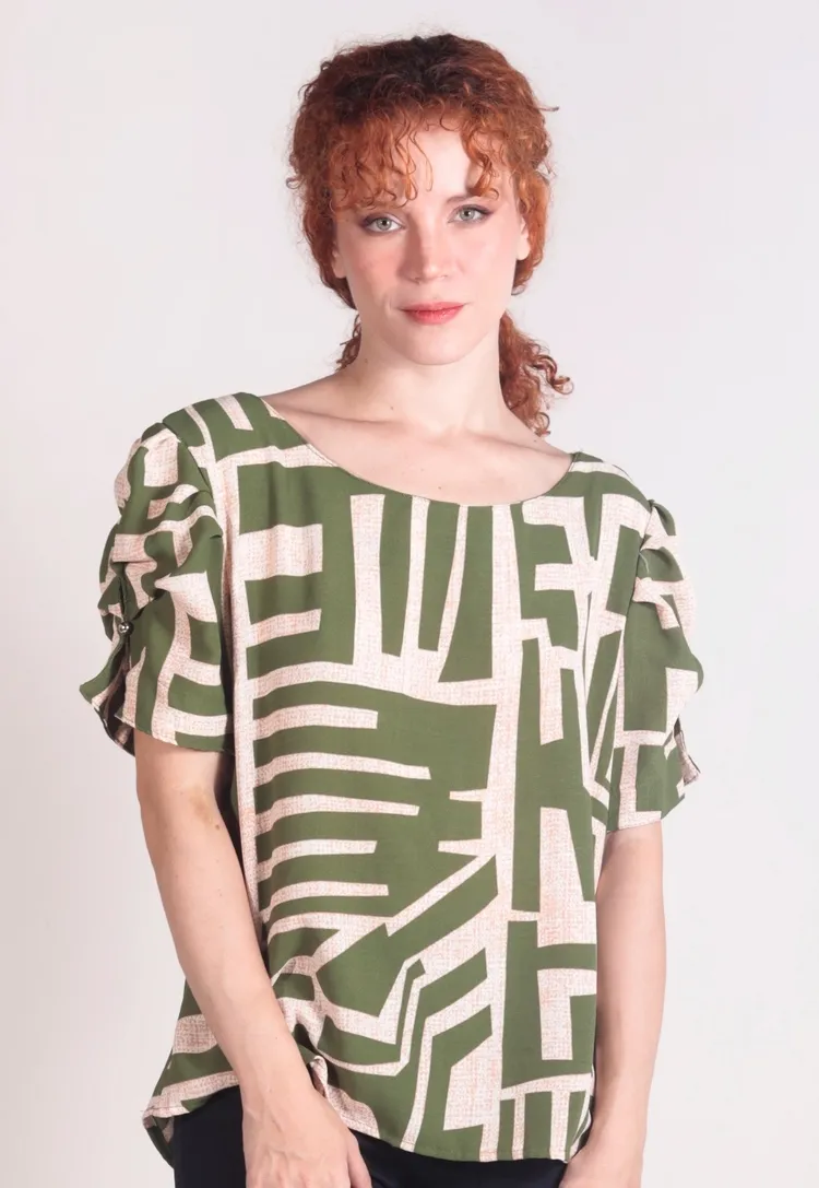 Blusa Dwz Estampada Manga Princesa