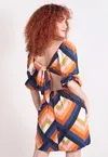 Vestido Dwz Estampado Curto com Amarracao