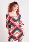 Vestido Dwz Estampado Curto com Amarracao