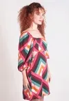 Vestido Dwz Estampado Curto com Amarracao