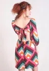 Vestido Dwz Estampado Curto com Amarracao