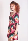 Vestido Dwz Estampado Curto com Amarracao