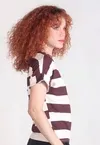 Blusa Dwz de Malha Dobrada Listras Larga