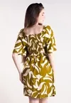 Vestido Dwz Lastex nas Costas Estampada