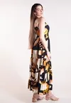Vestido Dwz Longo Estampado com Lastex