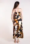 Vestido Dwz Longo Estampado com Lastex