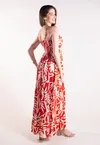 Vestido Dwz Longo Estampado com Lastex