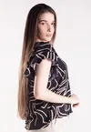 Blusa Dwz Estampada Decote V com Manga