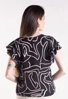 Blusa Dwz Estampada Decote V com Manga