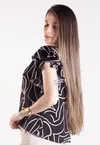 Blusa Dwz Estampada Decote V com Manga