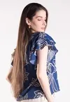 Blusa Dwz Estampada Decote V com Manga