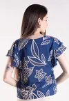 Blusa Dwz Estampada Decote V com Manga