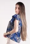 Blusa Dwz Estampada Decote V com Manga