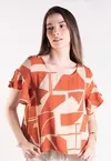 Blusa Dwz Estampada Manga Babado