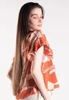 Blusa Dwz Estampada Manga Babado
