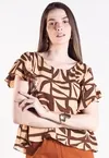 Blusa Dwz Estampada Manga Babado