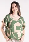 Blusa Dwz Estampada Manga Babado