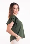 Blusa Dwz Lisa Decote Manga Babado