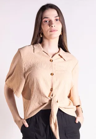 Blusa Dwz Lisa com Amarracao e Botoes