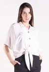 Blusa Dwz Lisa com Amarracao e Botoes