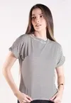 Blusa Dwz Malha Listrada Manga Dobrada