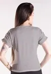 Blusa Dwz Malha Listrada Manga Dobrada