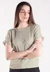 Blusa Dwz Malha Listrada Manga Dobrada