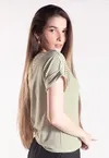 Blusa Dwz Malha Listrada Manga Dobrada