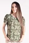 Blusa Dwz Manga Curta Estampada