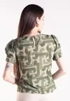 Blusa Dwz Manga Curta Estampada