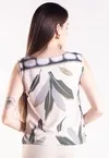Regata Dwz em Crepe Estampada Manga Babado
