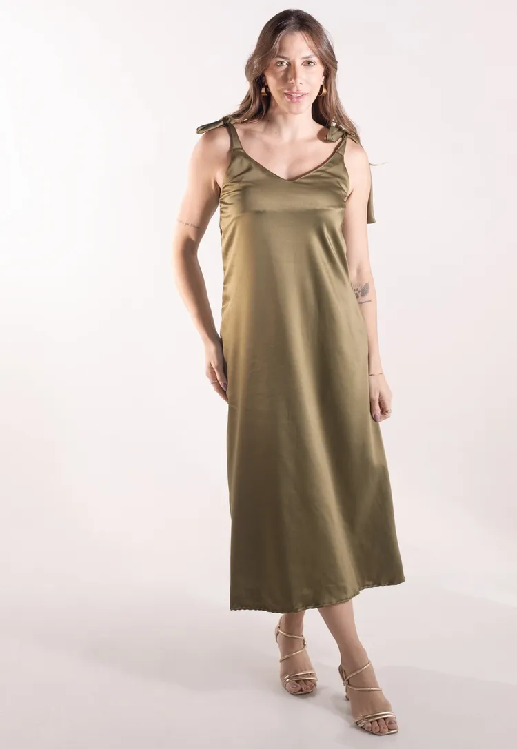 Vestido Dwz Mid Cetim