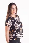 Blusa Dwz Manga Curta Estampada