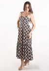Vestido Dwz Longo Estampado Amarracao