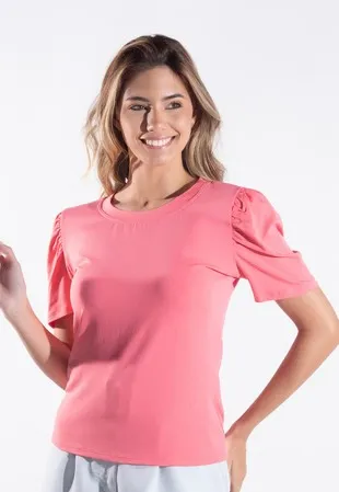 Blusa Dwz Malha Lisa Manga Curta