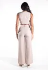 Conjunto Dwz Linho Colete e Calca Pantalona