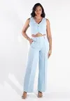 Conjunto Dwz Linho Colete e Calca Pantalona