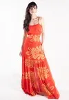 Vestido Dwz Longo Estampado com Alcas